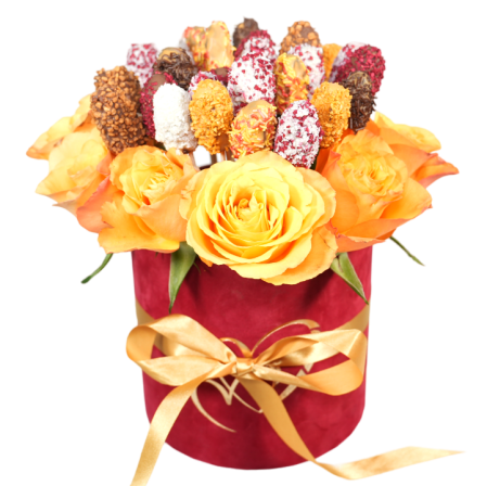 Buchete de Capsuni in Ciocolata - "Sunrise" – Buchet curmale în ciocolată