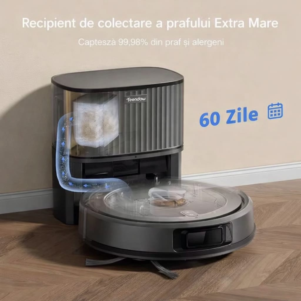 aspirator robot 3 in 1 cu functie de maturare,aspirare si mop.Teendow D10S MAX.  programare si control din aplicatie teendow. [4]