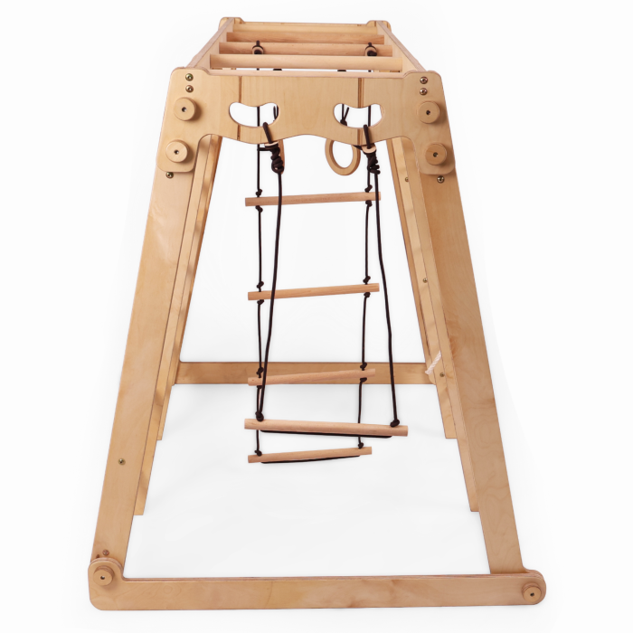 Complex de gimnastică de interior 6în1 pentru copii mici: loc de joacă + set de leagăne + tobogan + frânghie + scări [4]