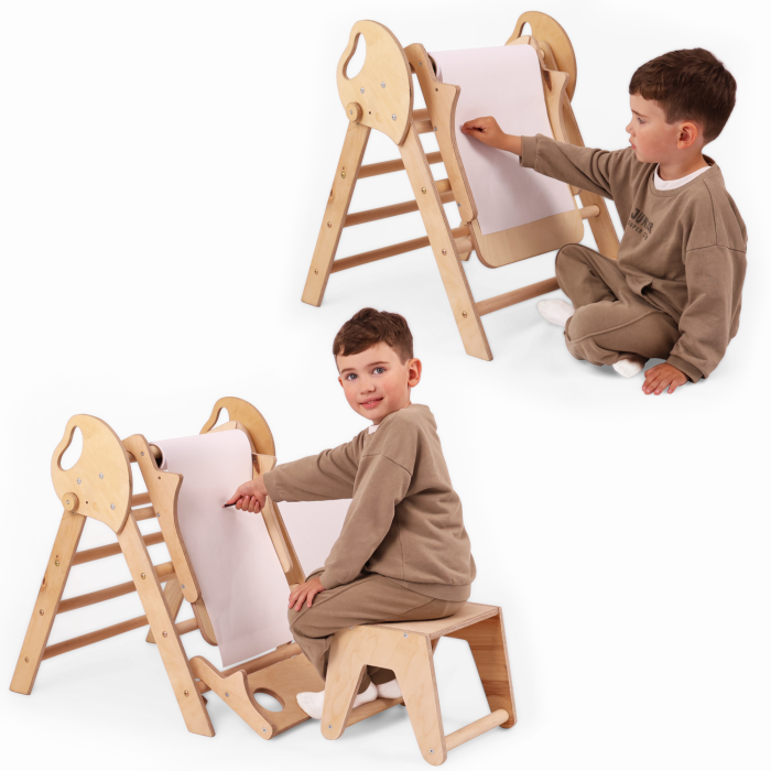 Complex de gimnastică de interior 6în1 pentru copii mici: loc de joacă + set de leagăne + tobogan + frânghie + scări [11]