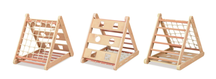 Set de cățărat 3în1 pentru copii mici, triunghi de cățărat cu 3 laturi, Montessori/Pikler din lemn [5]