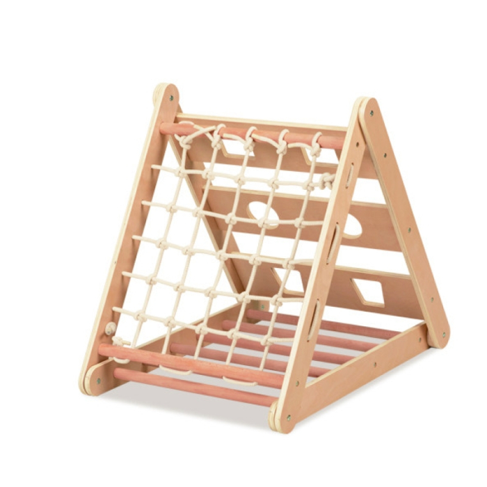 Set de cățărat 3în1 pentru copii mici, triunghi de cățărat cu 3 laturi, Montessori/Pikler din lemn [2]