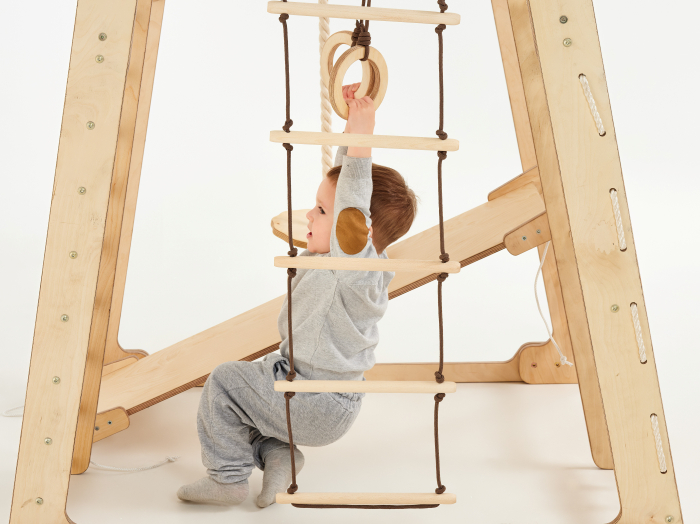 Spațiu de joacă de interior pentru copii mici  6în1: Loc de joacă + Set de leagăne + Tobogan [3]