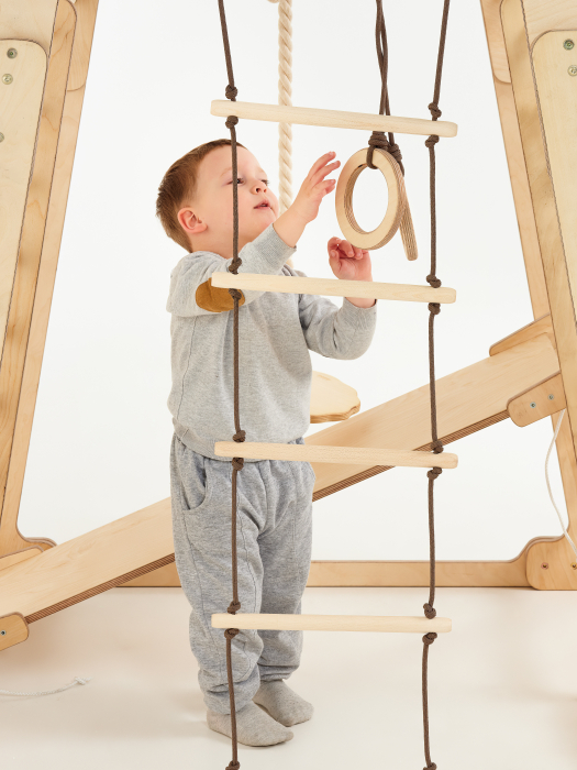 Spațiu de joacă de interior pentru copii mici  6în1: Loc de joacă + Set de leagăne + Tobogan [5]