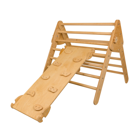 Produse - Set de catarare mare 2in1, Triunghi Pikler cu Rampa si Arc Escaladare, pentru copii, 2-7 ani, lemn