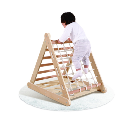 Jucarii pentru copii - Set de cățărat 3în1 pentru copii mici, triunghi de cățărat cu 3 laturi, Montessori/Pikler din lemn