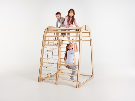 Jucarii pentru copii - Spațiu de joacă de interior pentru copii mici  6în1: Loc de joacă + Set de leagăne + Tobogan