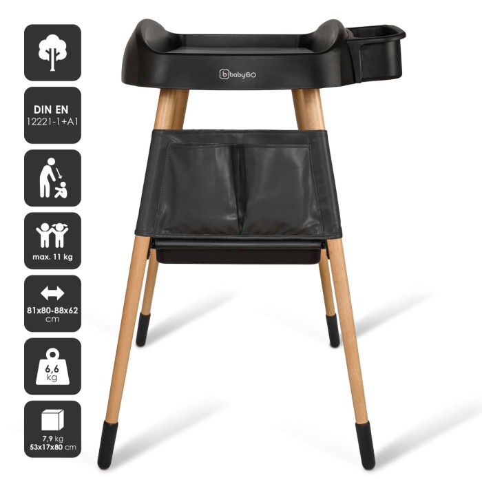 BabyGo - Masuta de schimbat si infasat Change Me, Black [5]