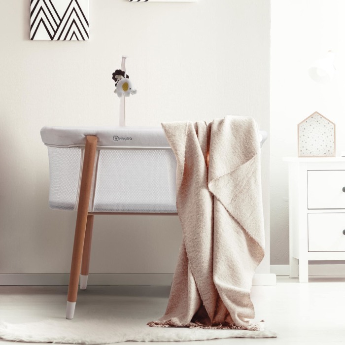 BabyGo - Patut cu cadru din Lemn si Bara de Jucarii Sleepgood Mesh [5]