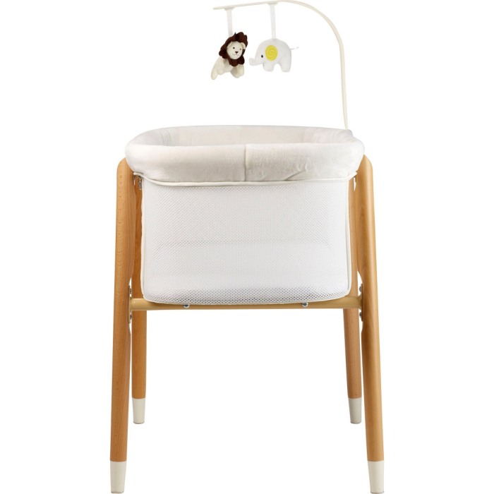 BabyGo - Patut cu cadru din Lemn si Bara de Jucarii Sleepgood Mesh [6]