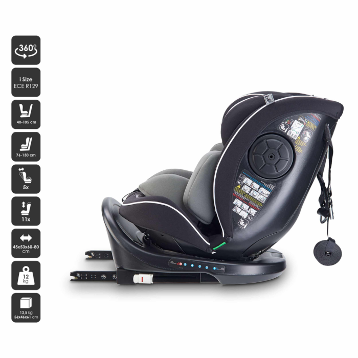 BabyGo - Scaun auto Nova2, Black, 40 -150 cm, certificat R129 [8]