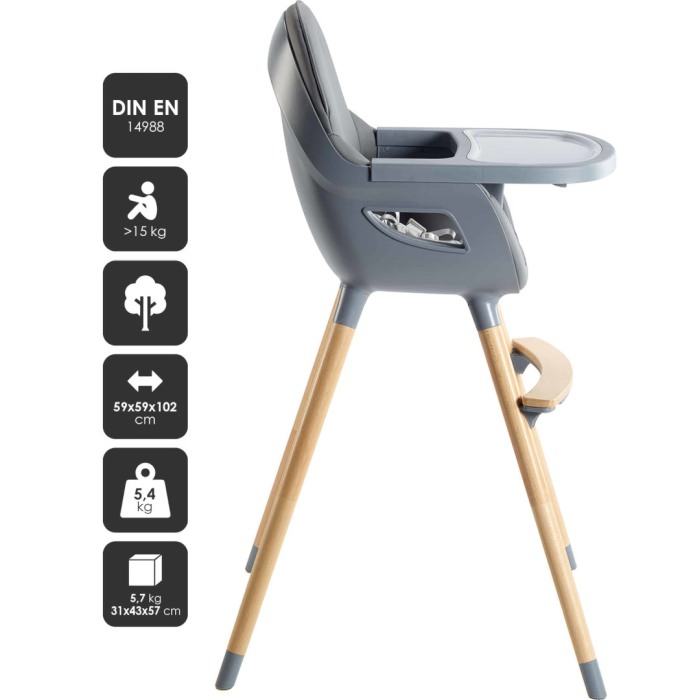 BabyGo - Scaun de masa transformabil Scandi Grey [5]