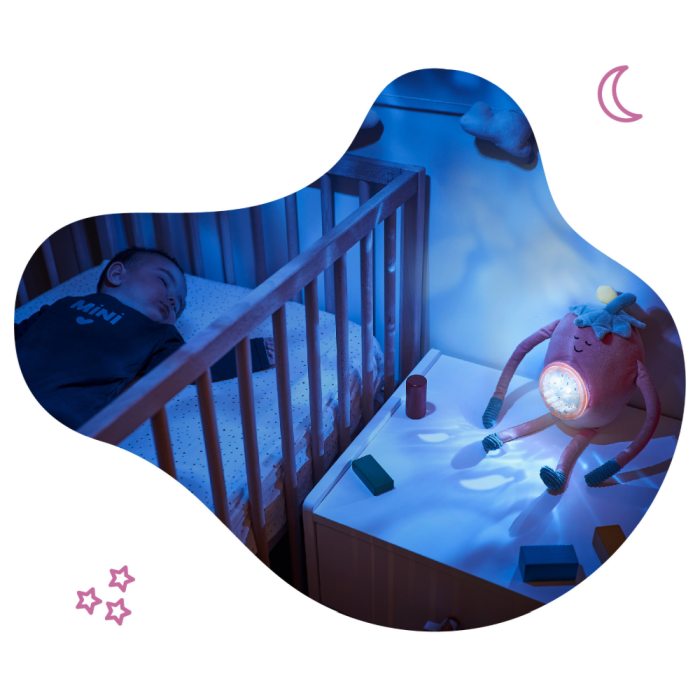 Badabulle - Lampa de veghe Barnabe in forma de capsuna cu proiectii si sunete linistitoare [5]