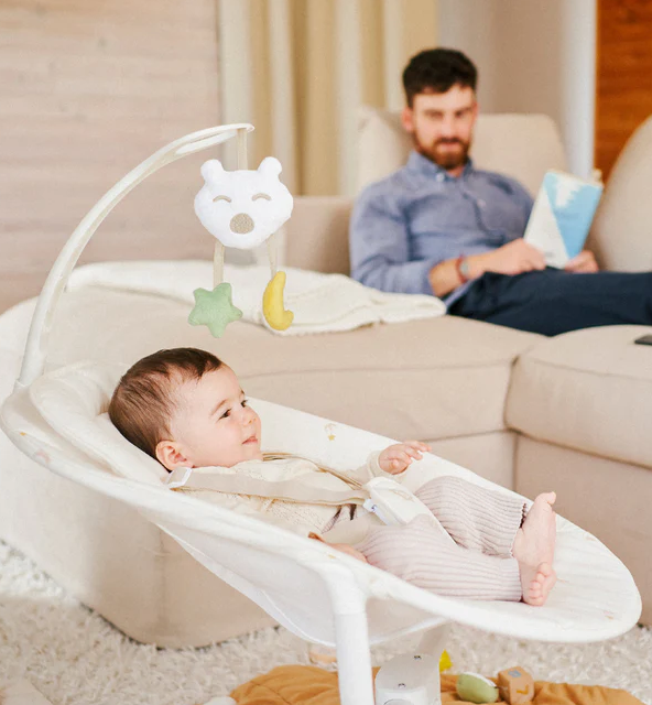 Badabulle - Leagan cu balansare stanga-dreapta, Crem [6]