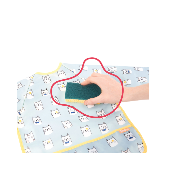 Badabullle - Bavetica cu maneci, albastra cu pisicute [3]