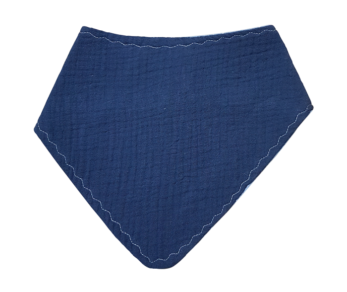 Baveta 2 fete - muselina bleu, stelute [2]