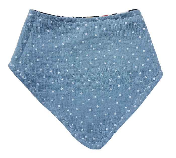 Baveta 2 fete - muselina / bumbac, pinguini [2]