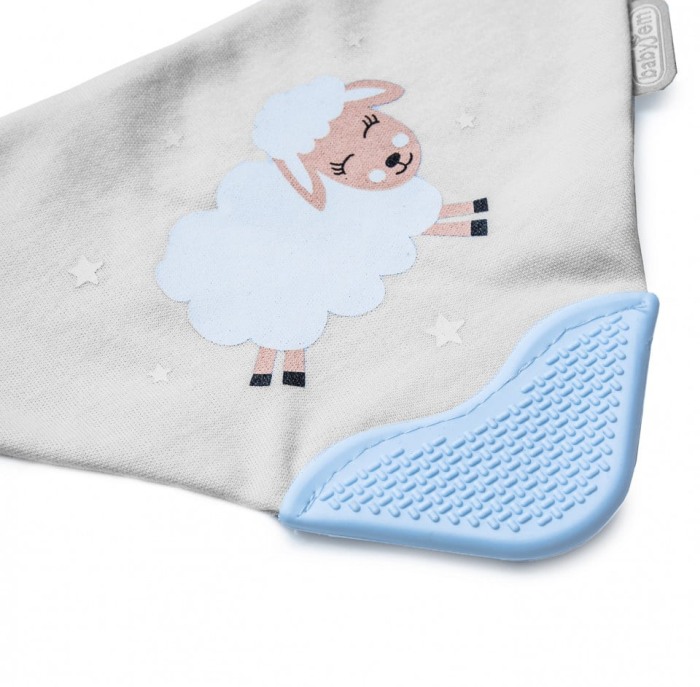 Baveta triunghi bleu cu accesoriu dentitie Cowboy Bib BabyJem [2]