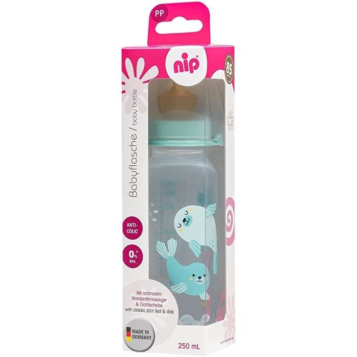 Biberon Family PP cu tetina anti-colici din latex natural, 250 ml, de la 6 luni, debit mediu (M), nip 35007 [5]