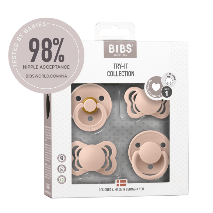 BIBS - Set 4 suzete Try-it collection 0 luni +-Blush [4]