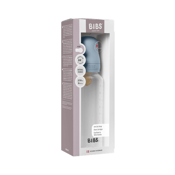 BIBS - Set complet biberon anticolici PP fara BPA, 270 ml, Latex, Baby Blue [2]