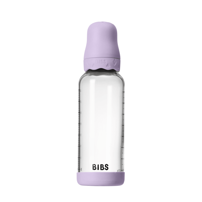 BIBS - Set complet biberon Boheme din sticla anticolici cu tetina din latex, flux mediu, 240 ml, Violet Sky [2]