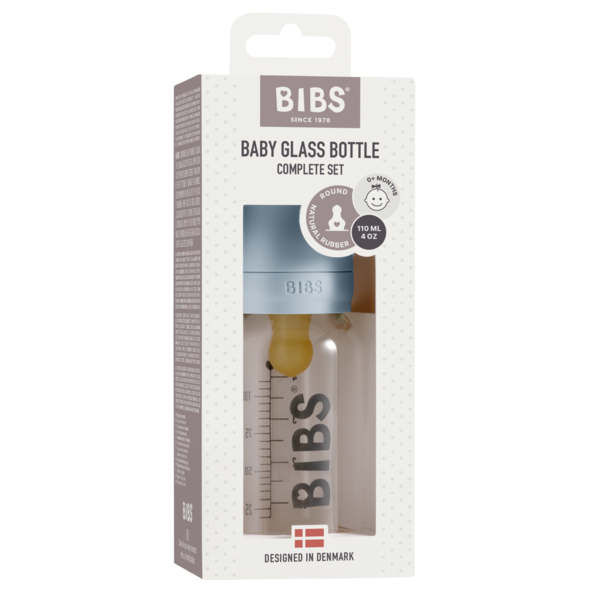 BIBS - Set complet biberon din sticla anticolici, 110 ml, Baby Blue [2]