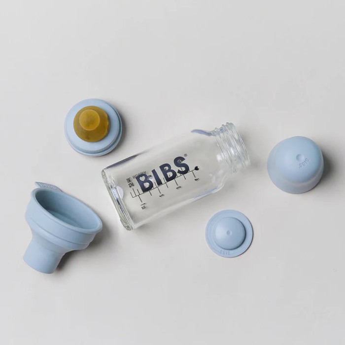 BIBS - Set complet biberon din sticla anticolici, 110 ml, Baby Blue [3]