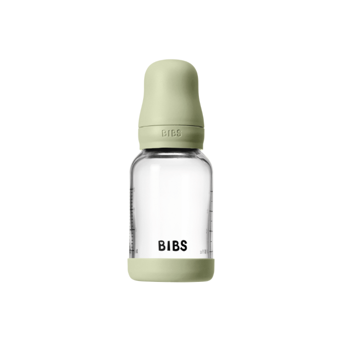 BIBS - Set complet biberon din sticla anticolici cu tetina din latex, flux lent, 120 ml, Sage [4]