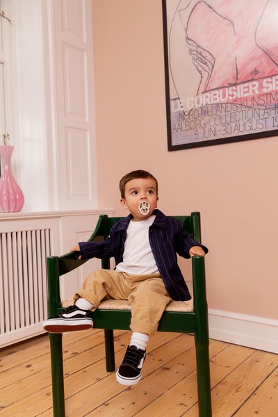 BIBS - Suzeta Colour Studio Collection Stripe Latex, tetina rotunda, 0 luni +-Ivory/Vanilla [4]