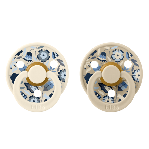 BIBS x LIBERTY - Set 2 suzete Colour Bobo Latex, tetina rotunda, 6 luni+-Ivory/Vanilla [2]