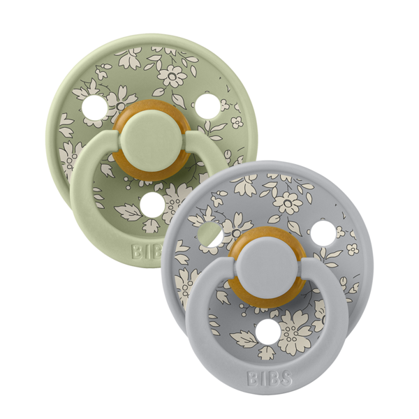 BIBS x LIBERTY - Set 2 suzete Colour Capel Latex, tetina rotunda, 6 luni+-Sage/Cloud [2]