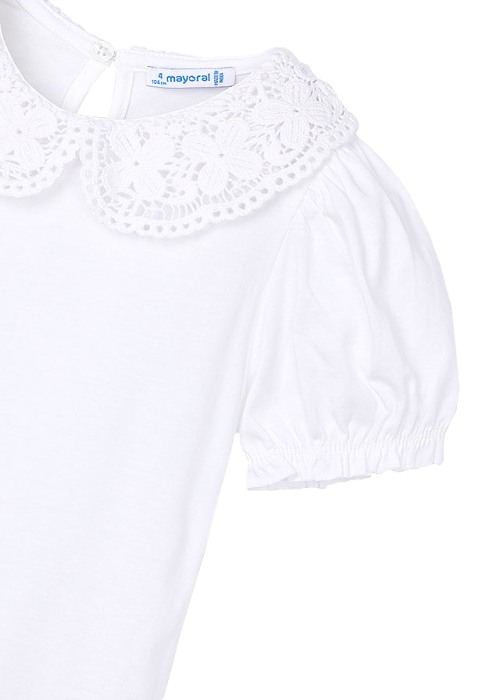 Bluza cu guler crosetat - alb - Mayoral 8 ani [3]