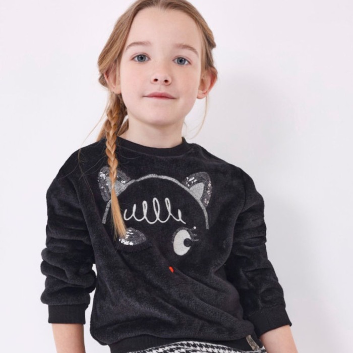 Bluza sport blanita aplicatii urechiuse pisica - Mayoral   9 ani (134 cm) [2]