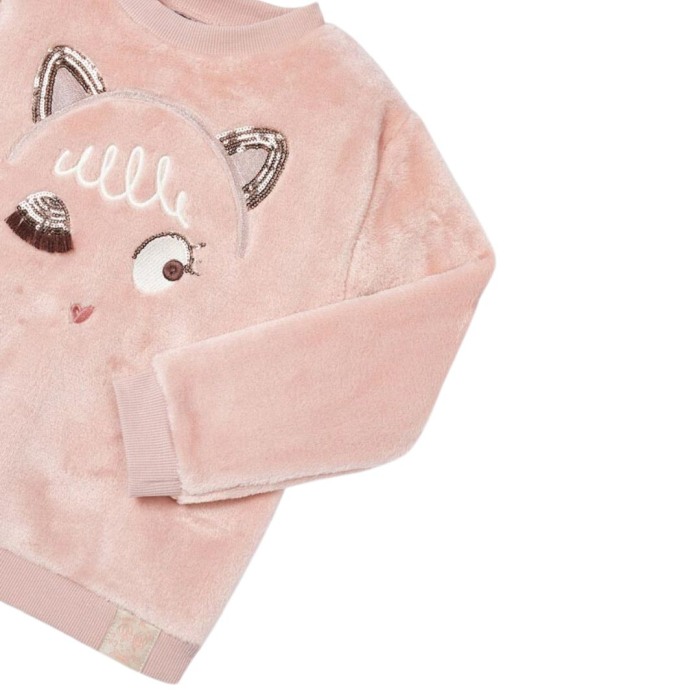 Bluza sport piersica blanita aplicatii urechiuse pisica - Mayoral  6 ani (116) [2]