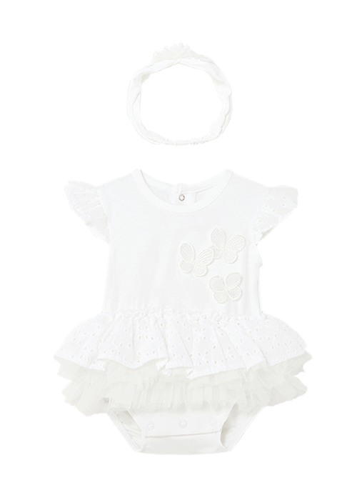 Body alb tutu cu bentita Better Cotton - Mayoral  12 luni (80 cm) [2]
