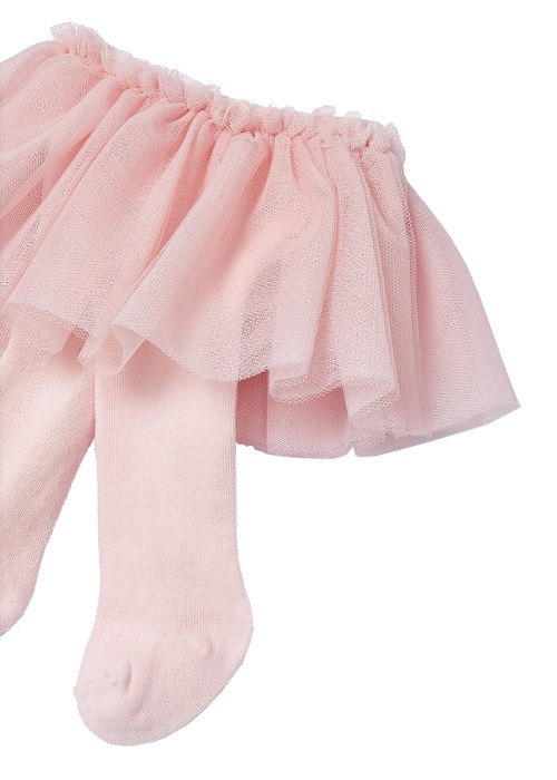 Body cu maneca lunga + fustita tul si ciorapi + bentita - Roz - Mayoral  6-9 luni [4]
