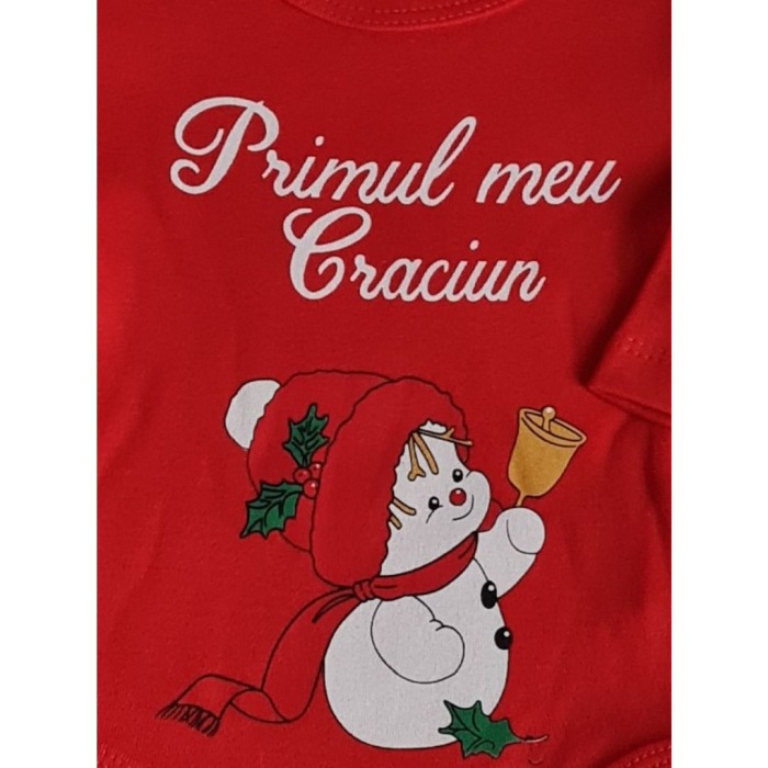 Body cu maneca lunga - Primul meu Craciun - Om de zapada 12-18 luni [3]