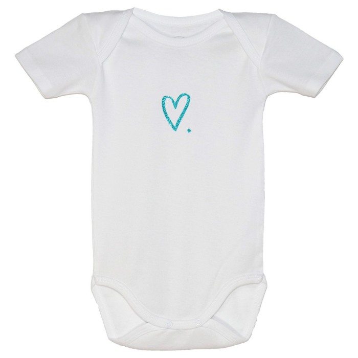 Body maneca scurta Inima albastra [2]