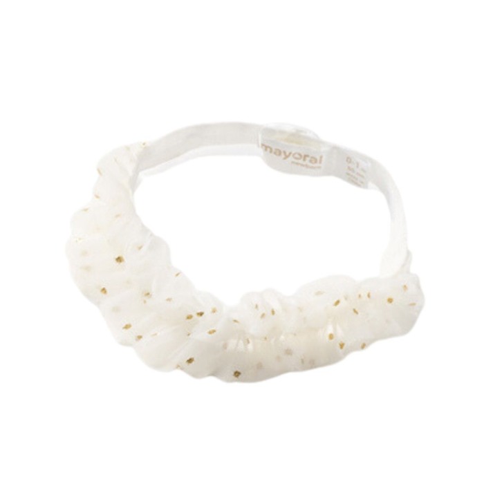 Body tutu din bumbac sustenabil Off-white cu bentita pentru nou-nascut - Mayoral 6-9 luni [3]