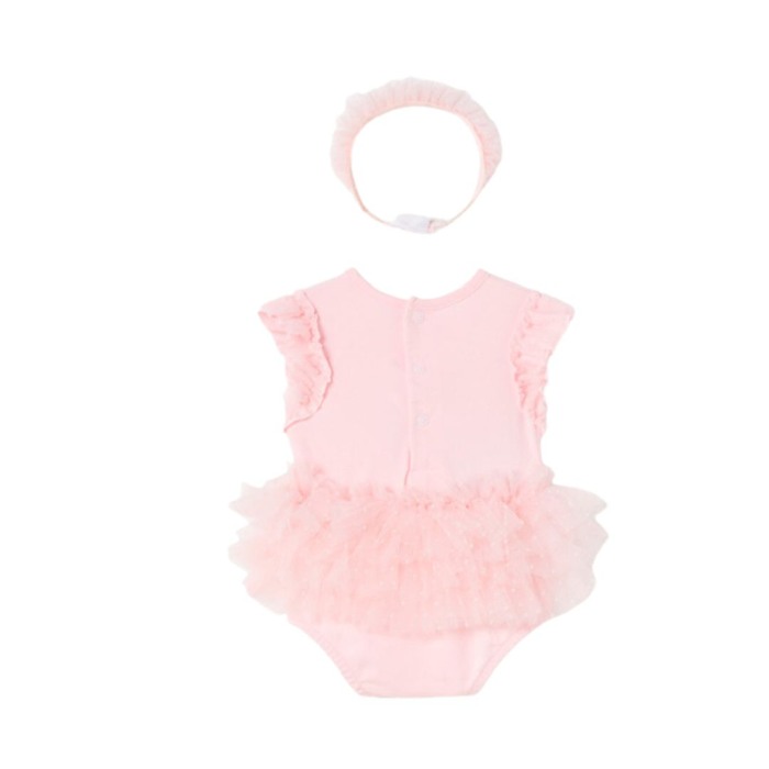 Body tutu din bumbac sustenabil Roz cu bentita pentru nou-nascut - Mayoral 4-6 luni [6]