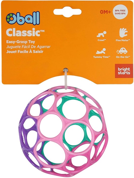 Bright Starts - Minge Oball Classic Easy-Grasp - Roz/Purpuriu [2]