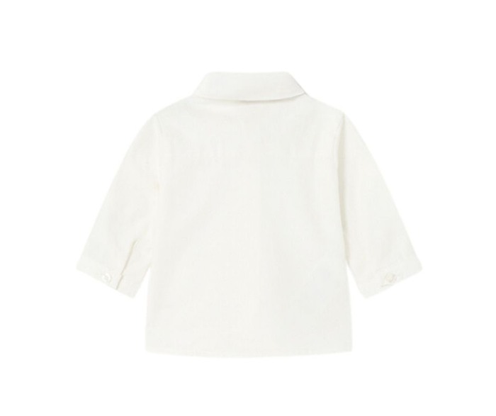 Camasa alba cu maneca lunga + papion bej [3]