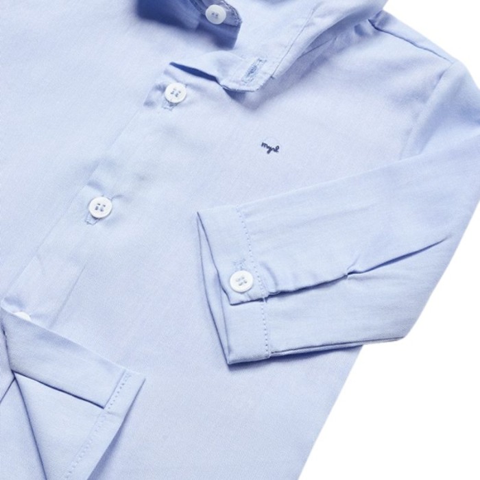 Camasa bleu cu maneca lunga din bumbac cu papion pentru ceremonie - Mayoral 12 luni [3]