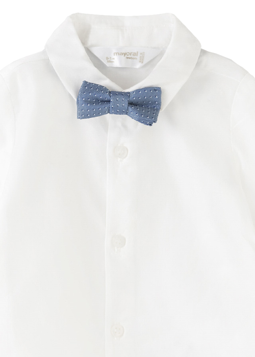 Camasa maneca lunga + papion - alb - Mayoral 4-6 luni [3]
