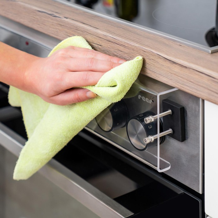 Capac protectie pentru butoane aragaz sau cuptor, sticla acrilica, magnetic, fara gaurire, transparent, Reer 78019 [7]