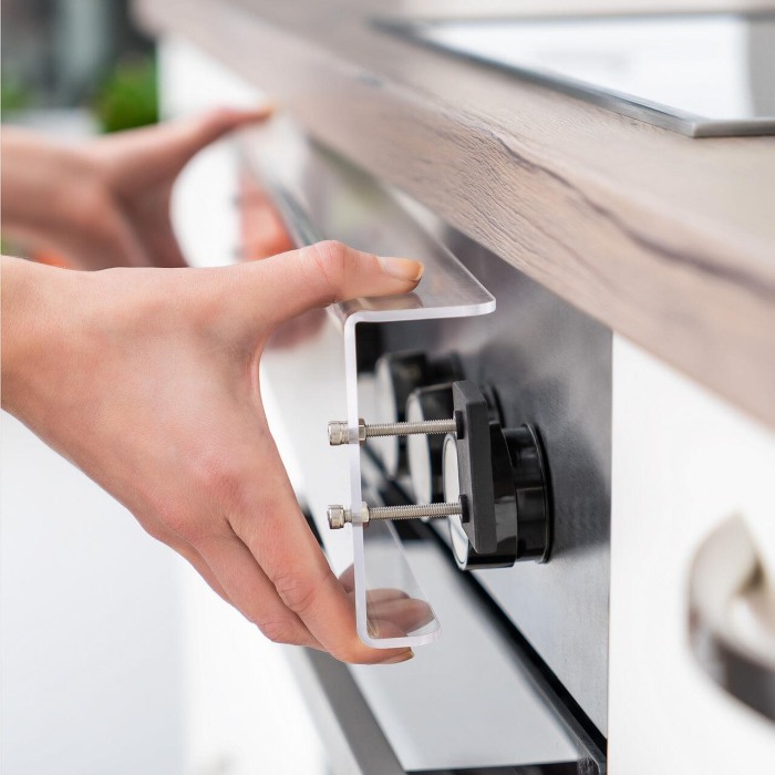 Capac protectie pentru butoane aragaz sau cuptor, sticla acrilica, magnetic, fara gaurire, transparent, Reer 78019 [5]