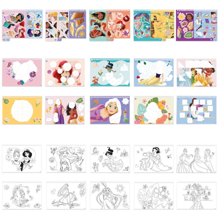 Carte de colorat & abtibilduri cu numere - Disney Princess [2]