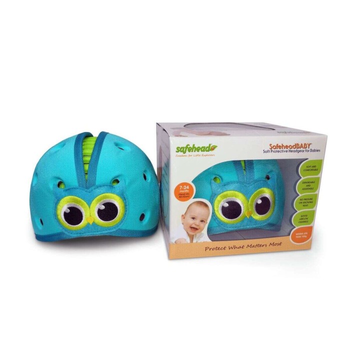 Casca protectie bebelusi cu spuma flexibila, ultrausoara, reglabila, 7-24 luni, albastra, SafeHead Baby Owl, SHB002 [6]