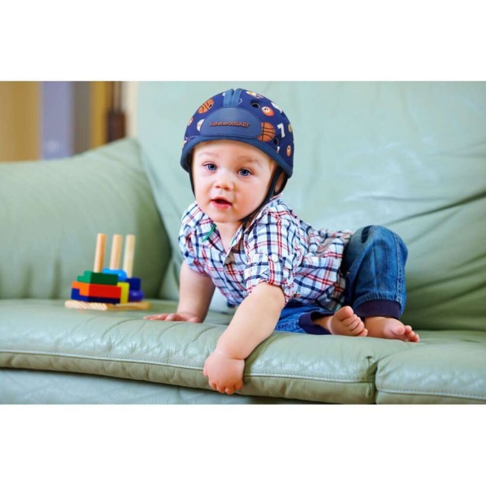 Casca protectie bebelusi cu spuma flexibila, ultrausoara, reglabila, 7-24 luni, albastra, SafeHead Baby Sporty, SHB004 [2]